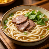Clear Soup Braised Beef Sliced Noodles with Cilantro